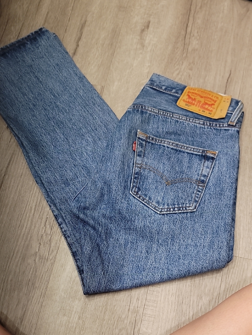 Levi's 501 Straight Fit Medium Blue Denim Jeans